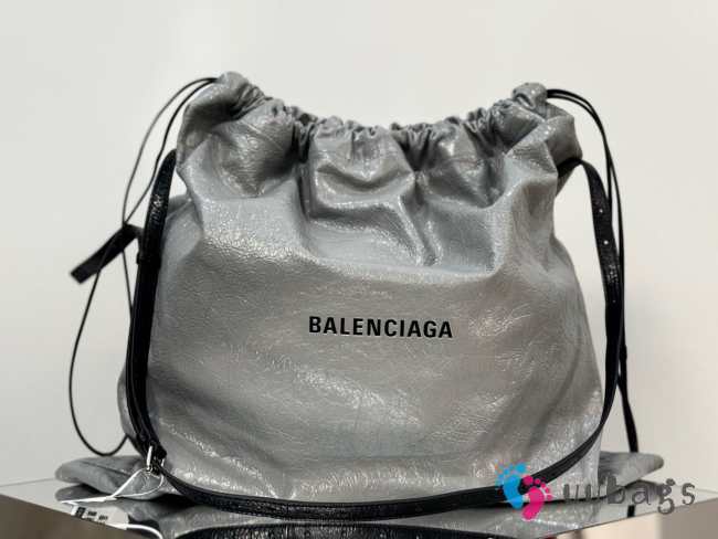 Uubags | Balenciaga Hobo Grey Leather Bag 23.9x26x9.9cm - 1