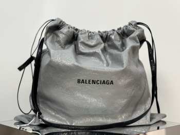 Uubags | Balenciaga Hobo Grey Leather Bag 23.9x26x9.9cm