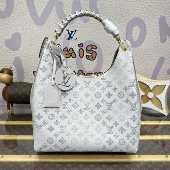 Uubags | Louis Vuitton Carmel Mahina M53188 In Blue/White 35x40x17cm