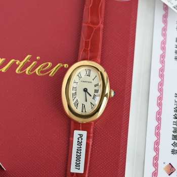 Uubags | Cartier Baignoire W8000007 18K Rose Gold Ladies Watch 01