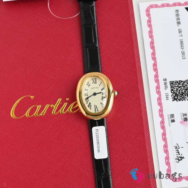 Uubags | Cartier Baignoire W8000007 18K Rose Gold Ladies Watch 02 - 1