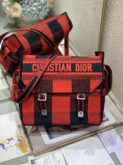 Uubags | Dior Red Oblique Embroidered Diorcamp Messenger Bag 27x28x11cm - 1