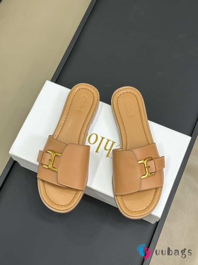 Uubags | Chloé Marcie Slide Sandal In Brown - 1