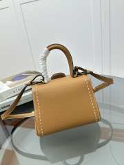 Uubags | Delvaux Brillant Mini Surpiqué In Brown 20x10x16cm - 5