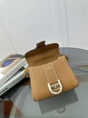 Uubags | Delvaux Brillant Mini Surpiqué In Brown 20x10x16cm - 2