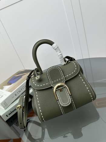 Uubags | Delvaux Brillant Mini Surpiqué In Dark Green 20x10x16cm