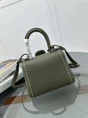 Uubags | Delvaux Brillant Mini Surpiqué In Dark Green 20x10x16cm - 2