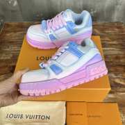 Uubags | Louis Vuitton 1ACRLT LV Trainer Sports Shoes Purple/Blue/Pink - 4