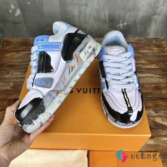 Uubags | Louis Vuitton Trainer Sneaker Blue/White/Black - 1