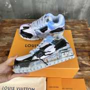 Uubags | Louis Vuitton Trainer Sneaker Blue/White/Black - 4