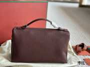 Uubags Loro Piana Extra Pocket Grained Calfksin Bag In Burgundy 19cm - 6