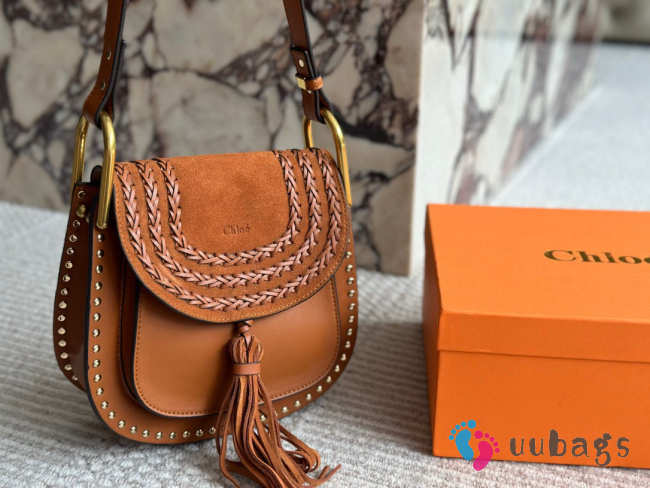 Uubags | Chloé Hudson Brown Leather Shoulder Bag 18x18x4cm - 1