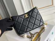 Uubags | Chanel Hobo Bag In Black 13x18x7cm - 3