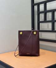 Uubags Loewe Pebble pouch bag in burgundy smooth calfskin 21.5x17x7cm - 6