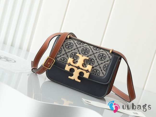 Uubags | Tory Burch T Monogram Small Eleanor Bag In Black/Brown 19x13.5x7cm - 1