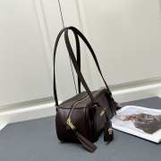 Uubags | Versace Tag Bowling Shoulder Bag In Dark Brown 27x10x12cm - 6