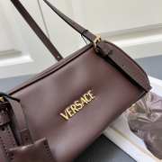 Uubags | Versace Tag Bowling Shoulder Bag In Dark Brown 27x10x12cm - 2