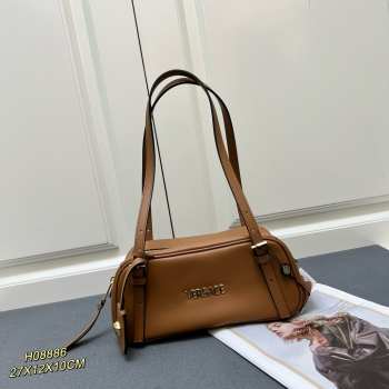 Uubags | Versace Tag Bowling Shoulder Bag In Brown 27x10x12cm