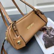 Uubags | Versace Tag Bowling Shoulder Bag In Brown 27x10x12cm - 2