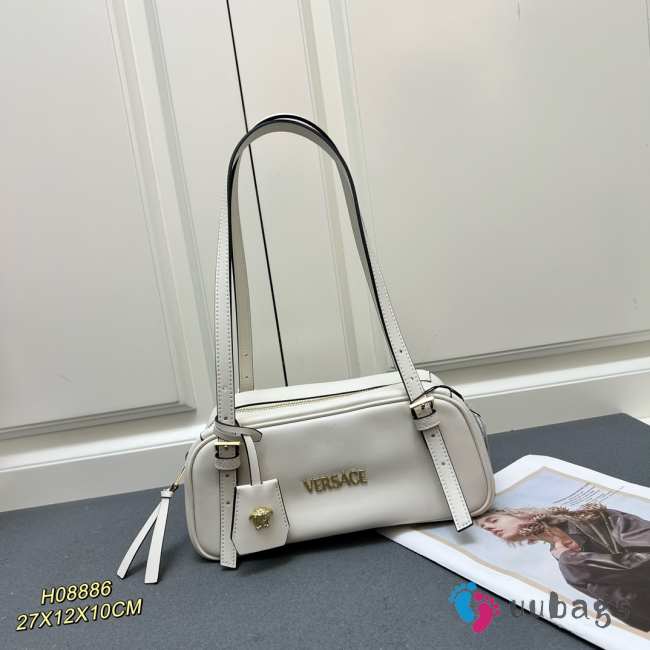 Uubags | Versace Tag Bowling Shoulder Bag In White 27x10x12cm - 1