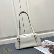 Uubags | Versace Tag Bowling Shoulder Bag In White 27x10x12cm - 6