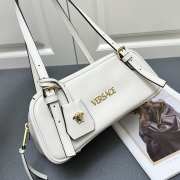 Uubags | Versace Tag Bowling Shoulder Bag In White 27x10x12cm - 5