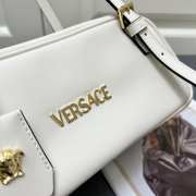 Uubags | Versace Tag Bowling Shoulder Bag In White 27x10x12cm - 2