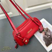 Uubags | Versace Tag Bowling Shoulder Bag In Red 27x10x12cm - 1