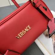 Uubags | Versace Tag Bowling Shoulder Bag In Red 27x10x12cm - 5