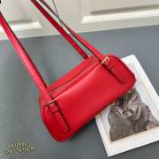 Uubags | Versace Tag Bowling Shoulder Bag In Red 27x10x12cm - 2