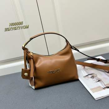 Uubags | Versace Tag Hobo Handbag In Brown 23x16x11cm