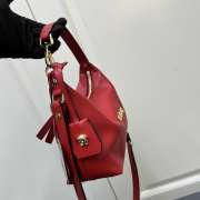 Uubags | Versace Tag Hobo Handbag In Red 23x16x11cm - 5