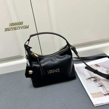 Uubags | Versace Tag Hobo Handbag In Black 23x16x11cm