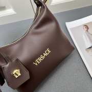 Uubags | Versace Tag Hobo Handbag In Dark Brown 23x16x11cm - 2