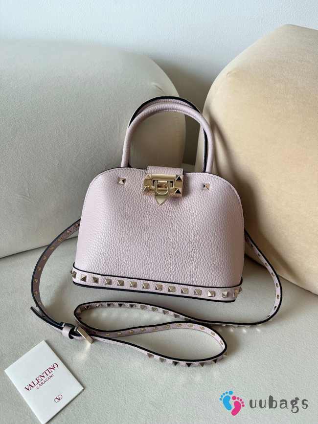 Uubags | Valentino Garavani Rockstud Small Bag In Pink Grainy Calfskin 21x15x10cm - 1