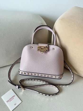 Uubags | Valentino Garavani Rockstud Small Bag In Pink Grainy Calfskin 21x15x10cm