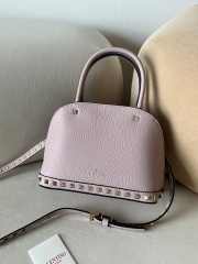 Uubags | Valentino Garavani Rockstud Small Bag In Pink Grainy Calfskin 21x15x10cm - 3