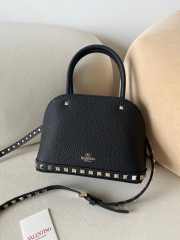 Uubags | Valentino Garavani Rockstud Small Bag In Black Grainy Calfskin 21x15x10cm - 5