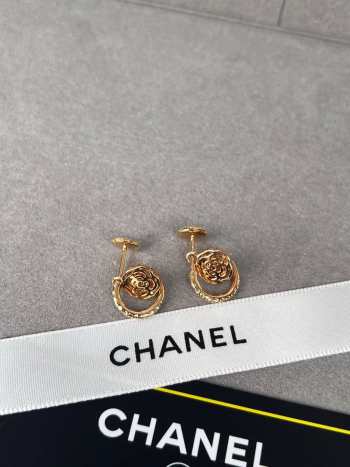 Uubags | Chanel Extrait de Camélia Gold Earrings 