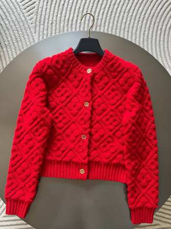 Uubags | Louis Vuitton 1AGSHS Monogram Toweling Cardigan In Red