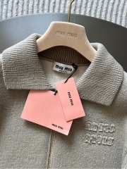 Uubags | Miu Miu Shetland wool and cashmere zipper cardigan in sand beige - 5