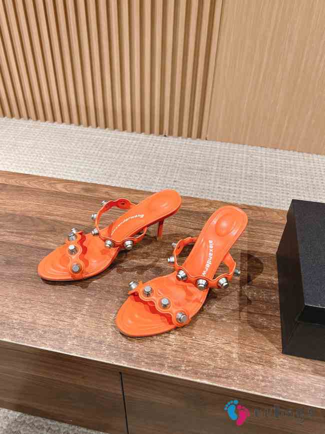 Uubags | Alexander Wang riot 8.5cm lambskin leather sandal in orange - 1