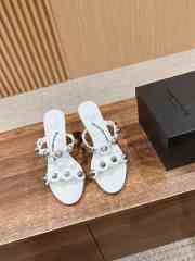 Uubags | Alexander Wang riot 8.5cm lambskin leather sandal in white - 6