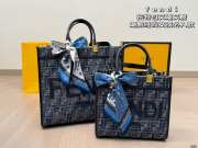 Uubags | Fendi Sunshine Small Blue FF jacquard fabric bag 23x12x25.5cm - 1