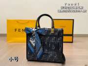 Uubags | Fendi Sunshine Small Blue FF jacquard fabric bag 23x12x25.5cm - 6