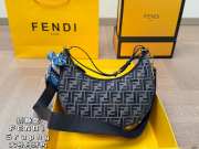 Uubags | Fendigraphy dark blue FF chenille bag 24.5x10x29cm - 1