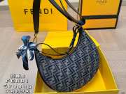 Uubags | Fendigraphy dark blue FF chenille bag 24.5x10x29cm - 3