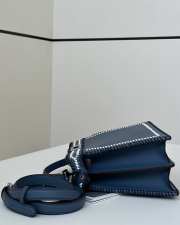 Uubags | Fendi Peekaboo ISeeU Small Blue Leather Bag with Contrasting 27x11x20cm - 4