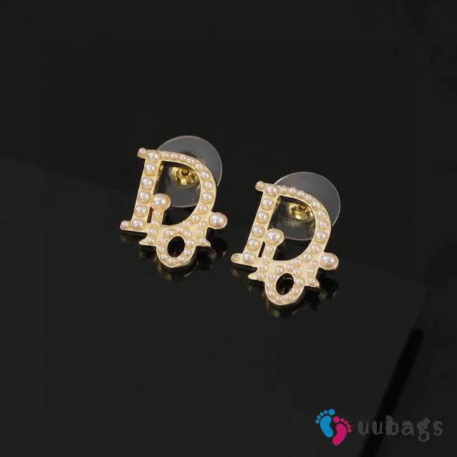 Uubags | Dior pearl earrings gold  - 1