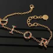 Uubags | Dior Gold-Tone Letter Necklace With Multi Color Crystals - 1